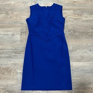 Taylor cobalt blue sheath darted dress size 6 petite